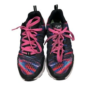 Ryka Women's Black and Pink Sneakers
